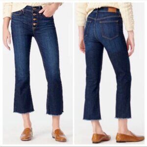 J. Crew 9" Billie Demi Boot Crop Jean in Dark Worn Wash NWT NEW Size 29
